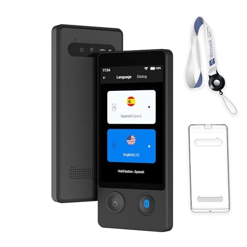 Wooask Offline Translator Device W12 144 Languages 98 Accuracy 05s Instant Translation Ideal for Travel Business and Global Communicationwith Lanyard and Protective Case Black