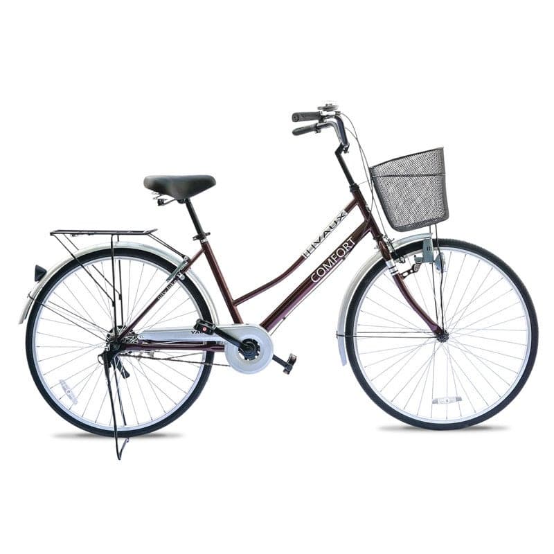 Comfort 26-Inch Women Bike | 26-Inch Wheel Size | Adjustable Seat | With Basket | Maroon Color