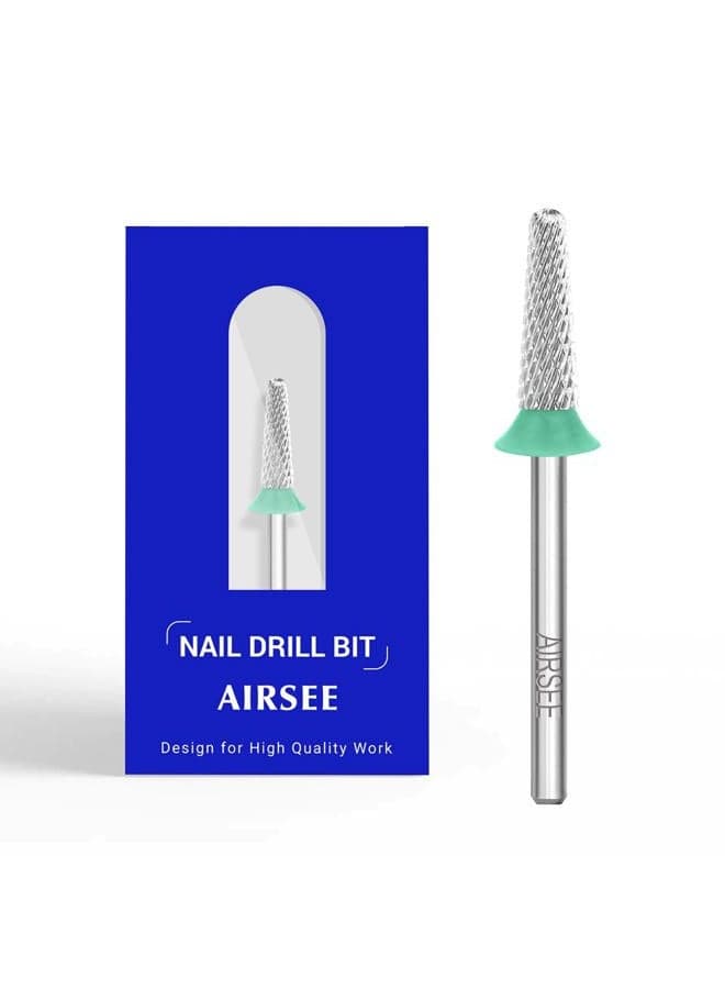 Tungsten Carbide Acrylic Nail Drill Bit Efile Electric File Machine Head Tip for Manicure Polishing Art Remove Gel 3/32" 2 Way Safety Use Ball Top Tapered Bit Cone Shape Coarse-C
