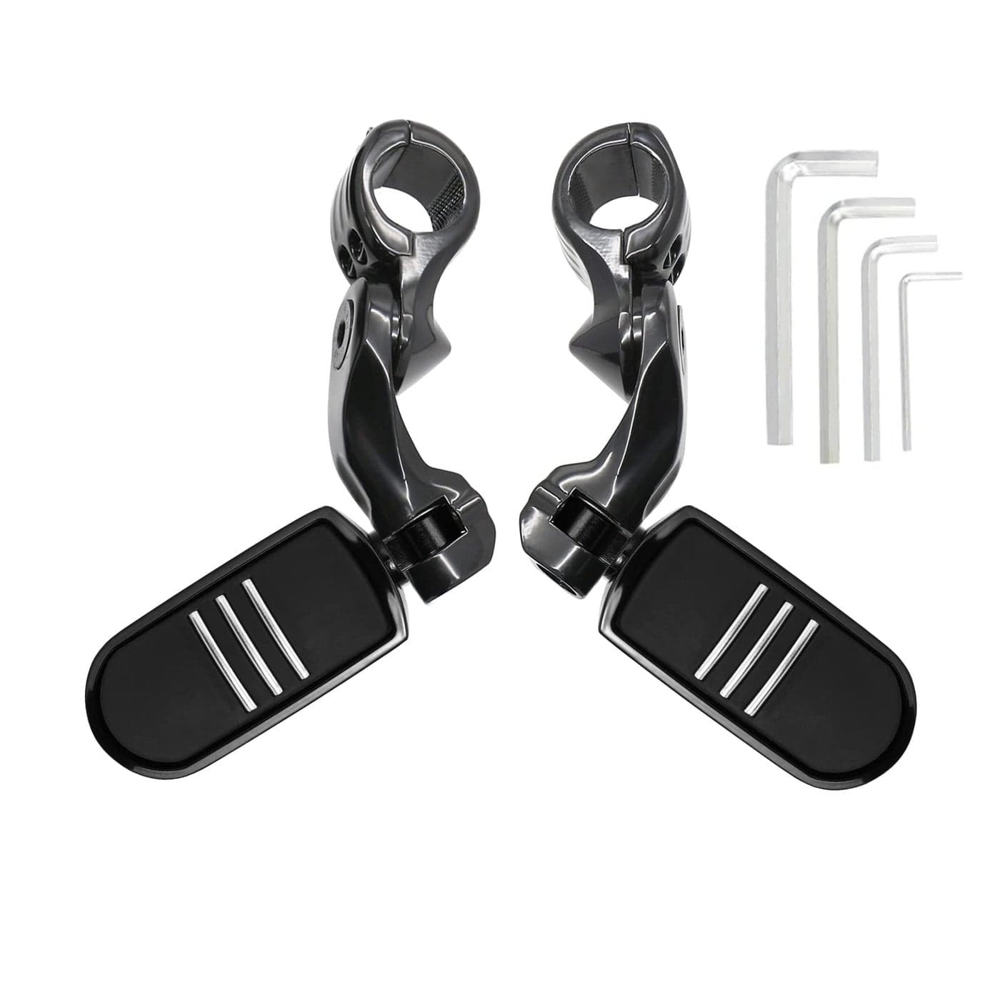 Highway Pegs Foot Rest Fit for Harley Sportster Dyna Touring Street Glide Road Glide Road King Electra Glide with 125 inch Highway Bar Black