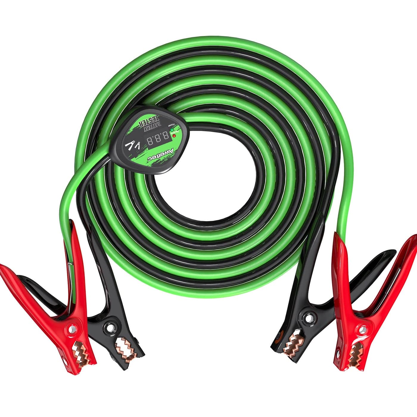 AWELTEC Jumper Cables 4 Gauge 20 Feet with Smart Safety Protector Heavy Duty Battery Booster Cable with Reverse Polarity Protection Carry Bag Safety Gloves and Iron Brush Included4AWG x 20FT