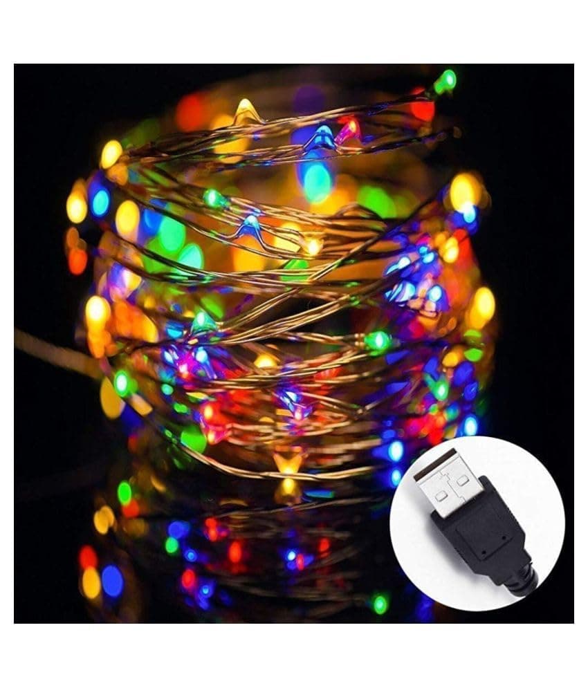 FAVHOME 18 Feet USB Powered Operated Led Strip Light Home Decor LED Multicolor for Indoor Outdoor Decoration Diwali Birthday Party Christmas Navratri Valentine Home Decoration Pack of 1 Piece
