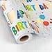 Burymento Birthday Wrapping Paper Roll for Boys Girls Kids Men Women Colorful Gold Foil Balloon and Stars Gift Wrap Paper for Birthday Party 17 In x 328 Ft