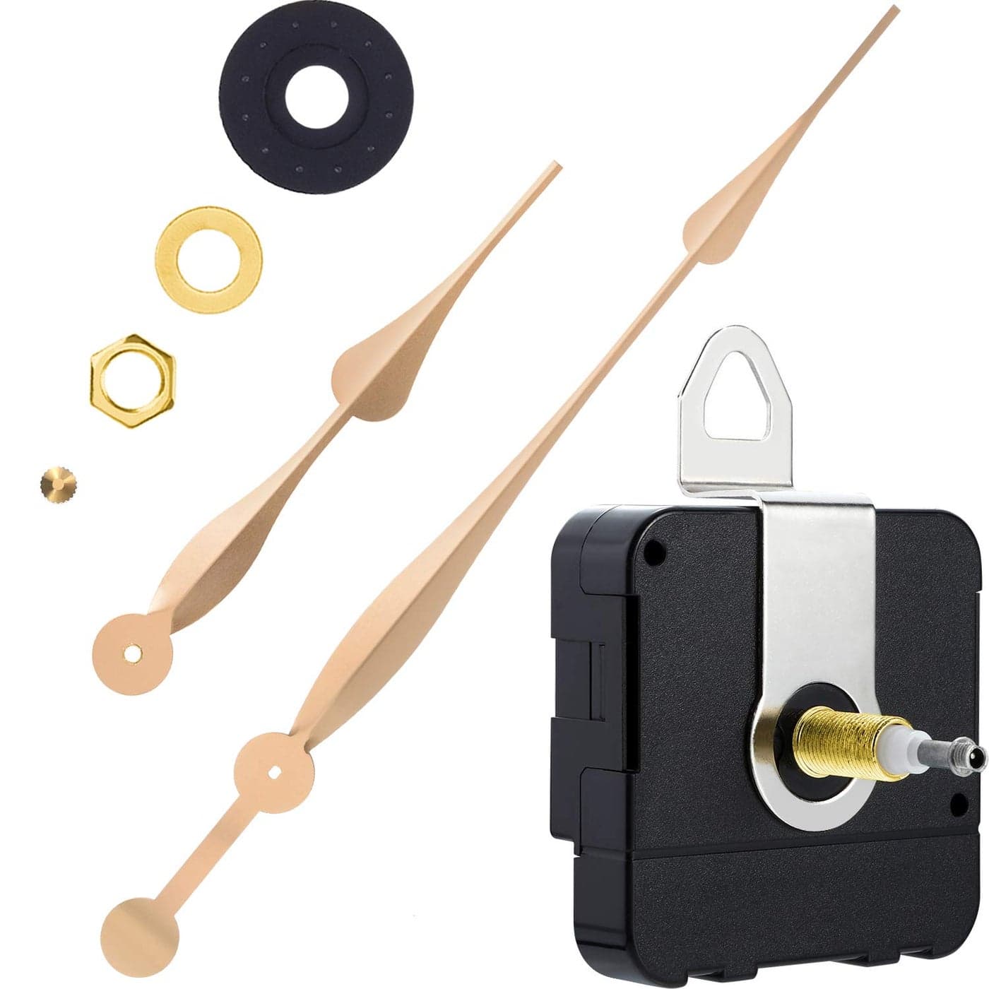 Hicarer High Torque Long Shaft Clock Movement Mechanism Clock Replacement Motor with 12 Inch Long Spade Hands