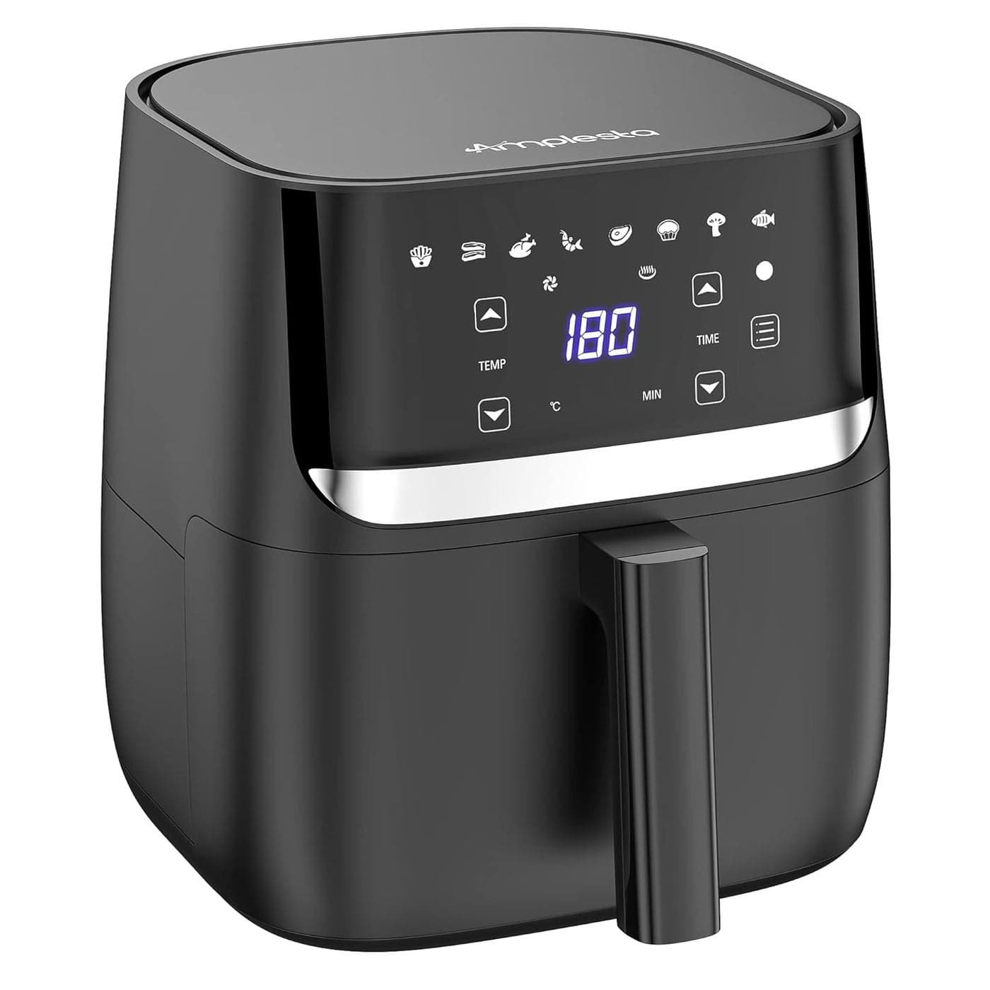 AMPLESTA Xtra Large 57L Air Fryer Digital 1700W8Presets For Indian CookingSmart Led Touch PanelDishwasherSafe Nonstick TrayVariable Temp Timer Control1 Year WarrantyMatteBlack57 Liter