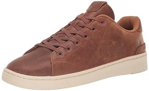 TOMS Men's TRVL LITE 2.0 Low Sneaker, Tan Leather, 8.5