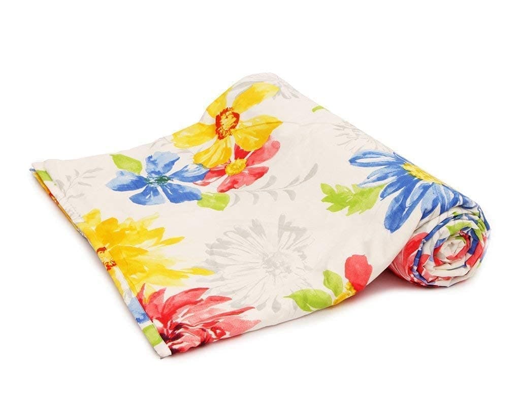 MITUL Home Microfiber Cotton Soft and Light Weight Single Bed DoharAC Comforter Blanket for Kids Standard Multicolour Sunflower Double Bed