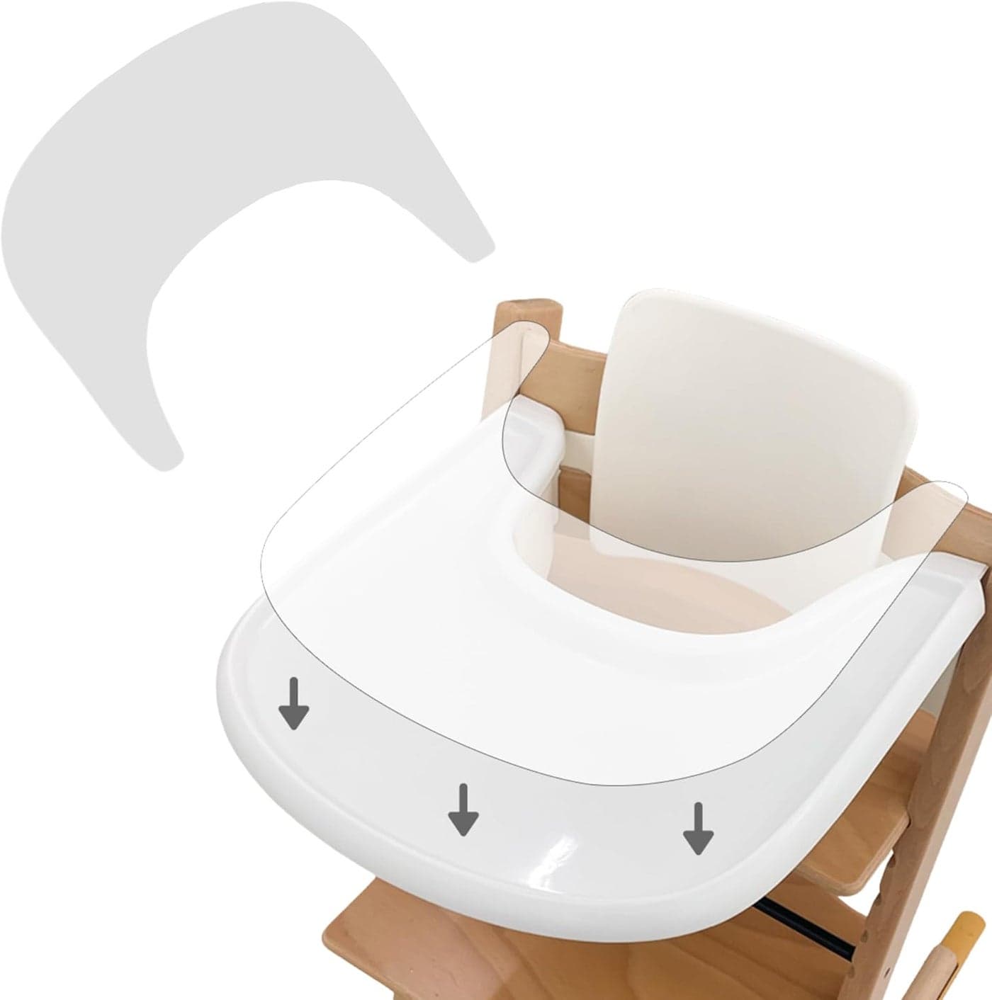 Suction Solver Sticker for Stokke Tripp Trapp Tray Safe Adhesive Placemat Enhances Suction for Bowls Plates Toys Baby High Chair Tray Shape 2pcs