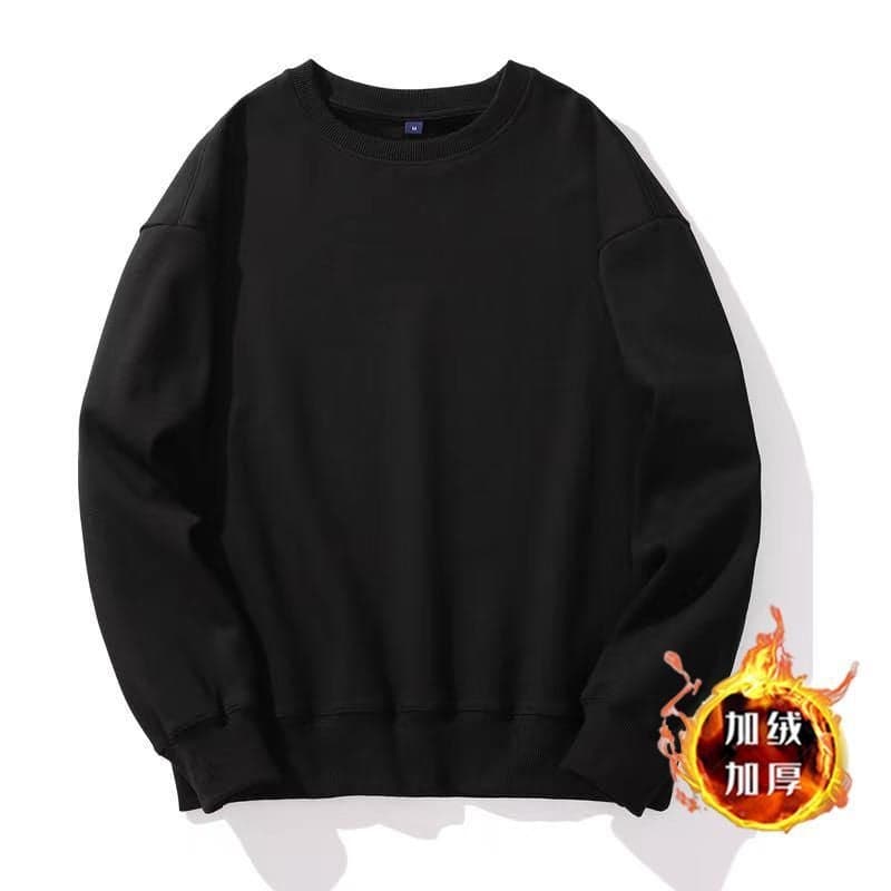 New Round Neck Sweater Men'S Fashionable Brand Solid Color All-Match Top Casual Loose Shoulder Hoodie
