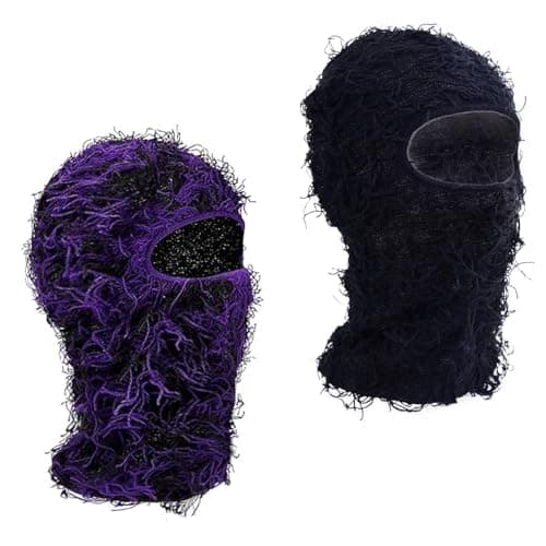 TFTSR 2 Pack Distressed Balaclava Ski Masks for MenShiesty Sheisty Masks for Cold WeatherWomen Winter Knitted Full Covering