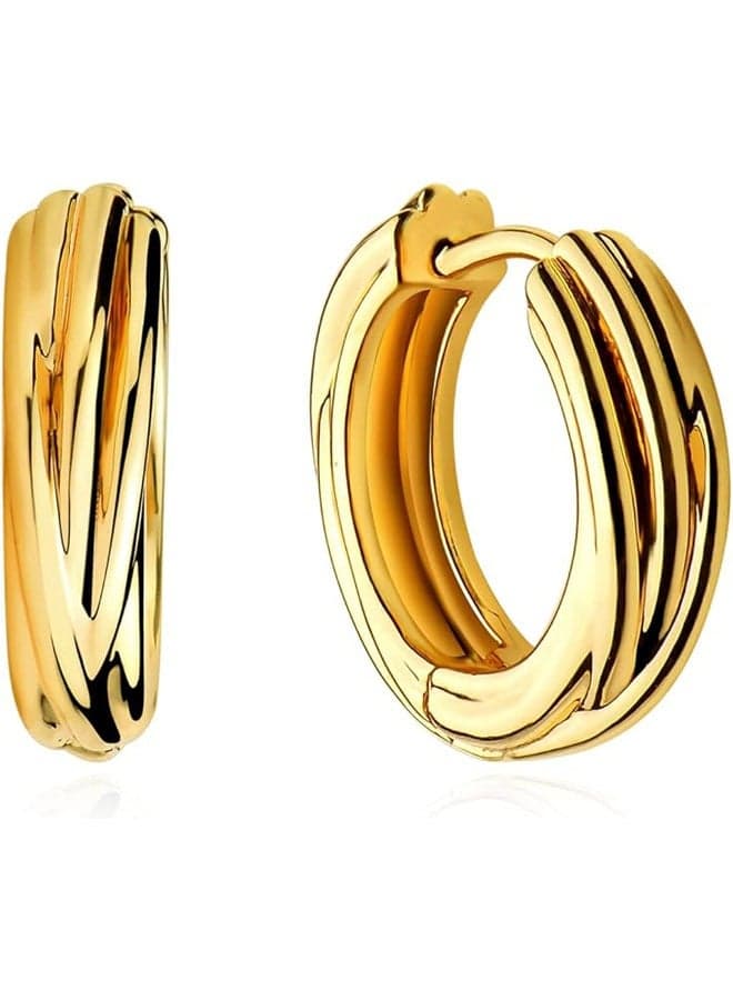 Women Huggie Earrings Gold Hoop 14K Gold Filled Small Simple Handmade Hypoallergenic Everyday Jewelry