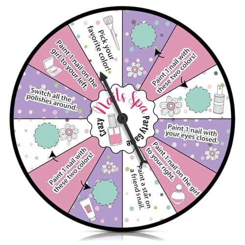 Hollowfly Spa Party Game with Spinner Game Board Nail Challenge Game Board for Sleepover Party Spa Party Slumber Party Supplies Party Pajama Party Spa Birthday Party Favors