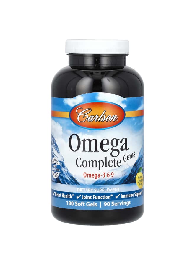 Omega Complete Gems, Omega-3-6-9, Natural Lemon, 180 Soft Gels