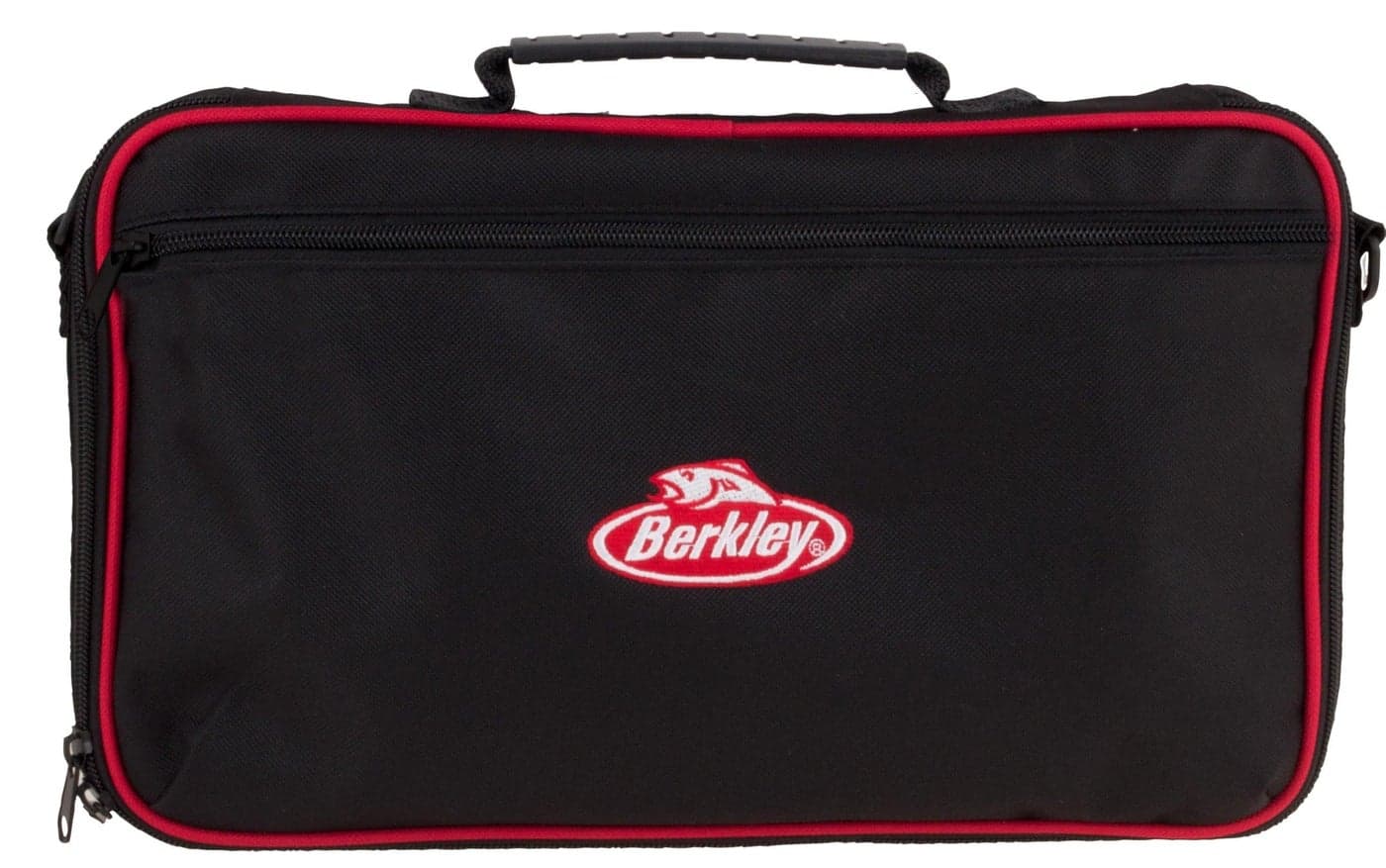 Berkley Jar Bait Folder, 16 Jars Not Included, Black and Red, Fishing Storage Soft Tackle Bag, Bait and Tackle Accessories Container for Anglers