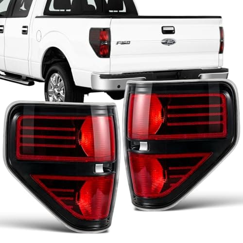 SHINEHOME Rear Brake Tail Light for 2009 2010 2011 2012 2013 2014 Ford F150 F150 Left Driver Right Passenger Taillights Red Smoked Tail light Replace BL3Z13404AB BL3Z13405AB Not Included Bulb