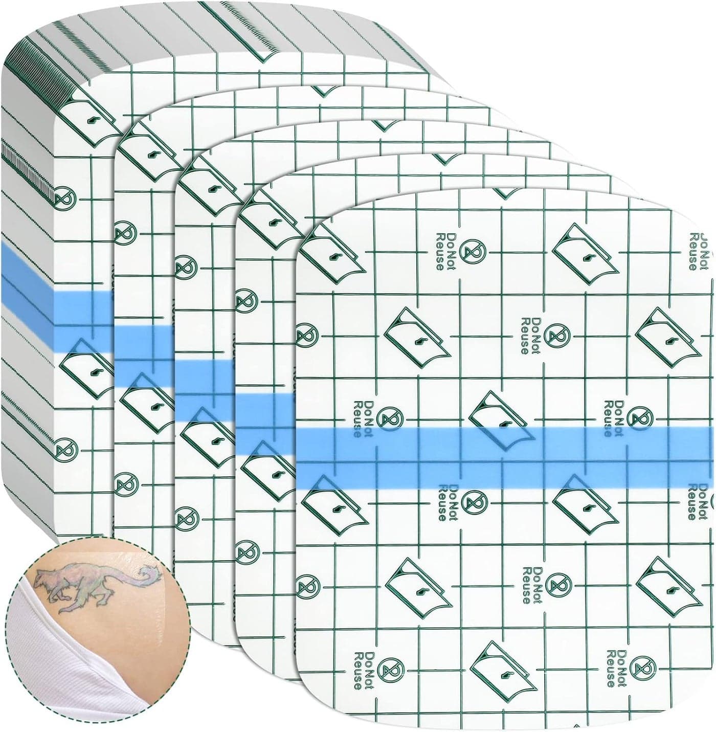 Nuanchu 100 Pieces Stretch Adhesive Bandages Large Waterproof Adhesive Dressing Bandages Transparent Protective Dressing Tape Film for Body HealthSquare Style