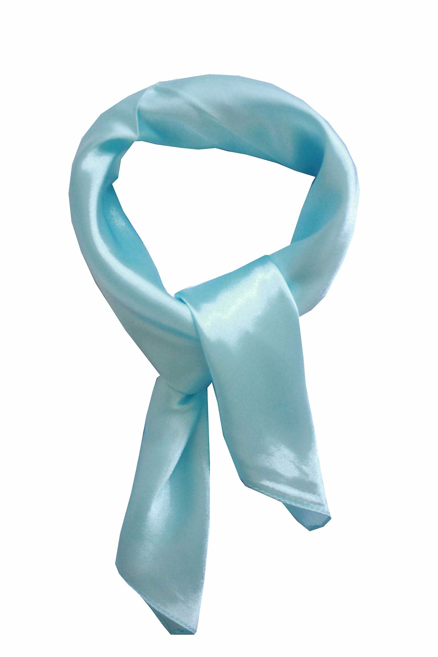Silk square scarf pure color head scarf blend neckerchief (Sky blue)