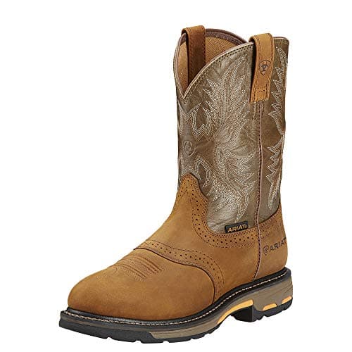 ARJ3S Mens Workhog Work Boot Aged Bark/Army Green 8 Wide