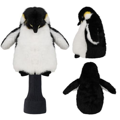LZFAN Golf Club Covers for Drivers Funny Driver Headcover Animal Golf Club Head Covers Golf Gifts for Men Women Plush Cute Penguin for Driver