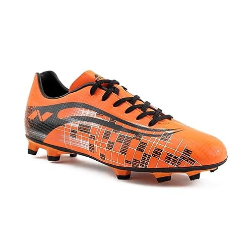 Nivia De Meer Football Stud Shoe Foe Men/Sports and Soccer Shoe/Comfortable and Lightweight/Size-09 (Orange/Black)