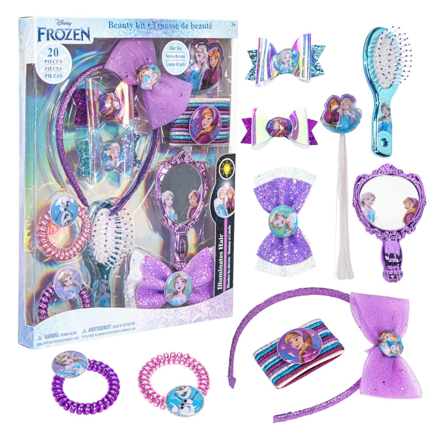 Disney Frozen 2 - Townley Girl Hair Accessories Set for Kids, Perfect for Parties, Ages 3+, 20 Pcs