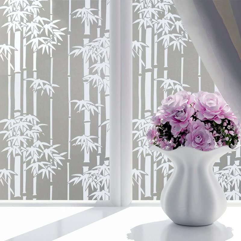 WISDOM Privacy Window Film Frosted Glass Film Glass Film No Glue Anti-UV Window Sticker Non Adhesive for Privacy Office Meeting Room Bathroom Living Room (CRSTAL Mosaic, 12 x 50)