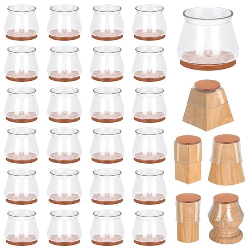 16 Pcs Furniture Leg Caps Silicone, Chair Leg Floor Protector, Non-Slip Silicone Chair Leg Protector, 22 * 29 * 35mm Furniture Leg Cap for Dining Chairs, Bar Stools, Office Chairs