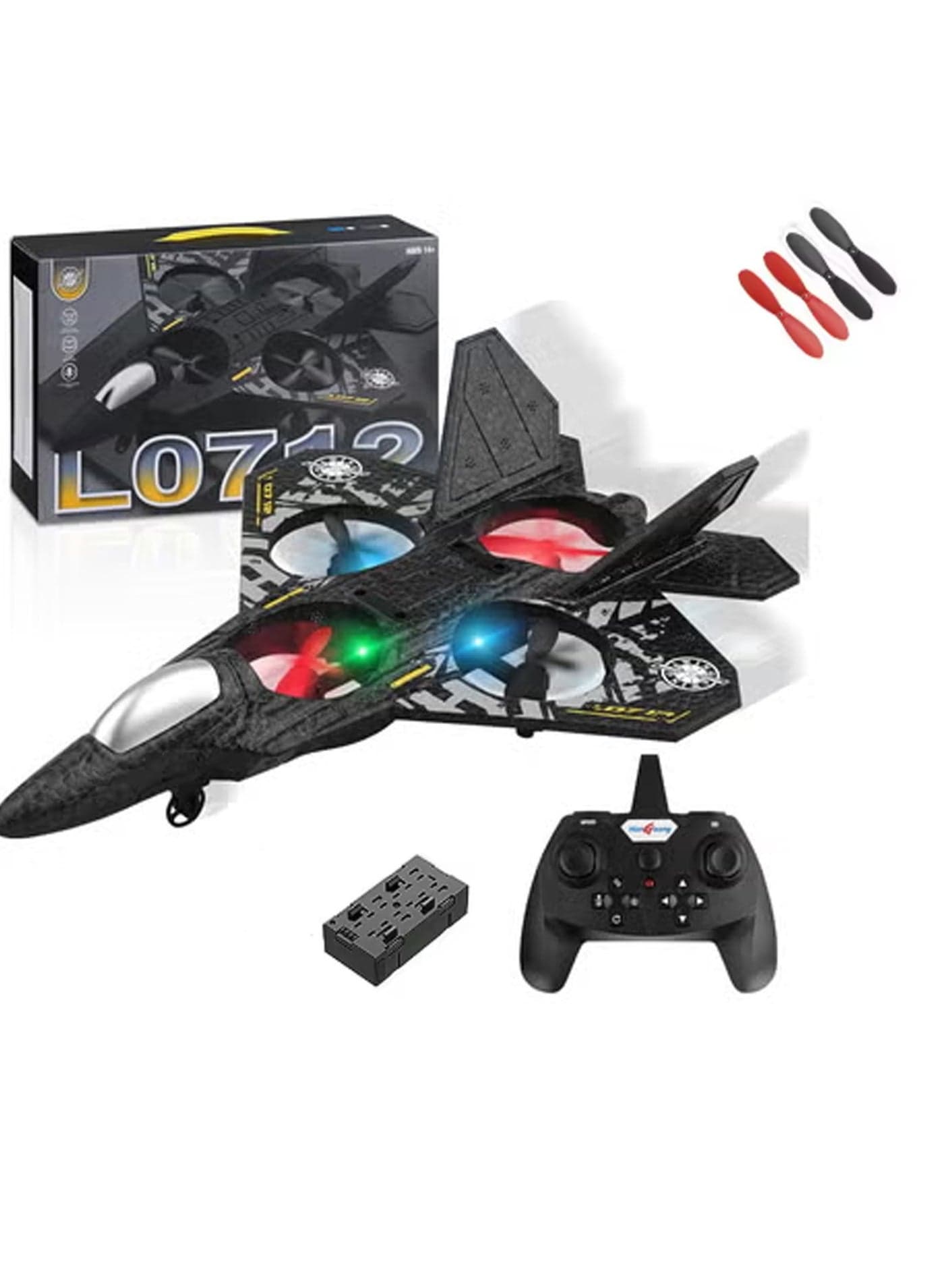 RC Fighter Jet L0712 – Fast Remote Control Airplane Toy with Bright LED Lights, USB Charging, Durable & Easy to Control – Perfect Gift for Kids & Adults
