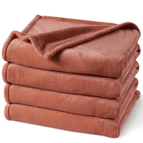PHF Ultra Soft Fleece Blanket King Size, No Shed No Pilling Luxury Plush Cozy 300GSM Lightweight Blanket for Bed, Couch, Chair, Sofa Suitable for All Season, 108" x 90", Brick Red