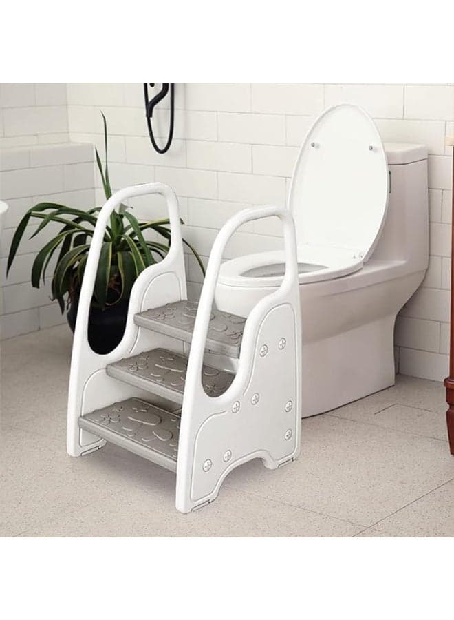 Toddler Step Stool,Adjustable Kids Ladder,Kids Standing Tower for Kitchen Counter Bathroom Sink Toilet Potty Training,Children Learning Helper Stool with Safety Handles & Non-Slip Pad