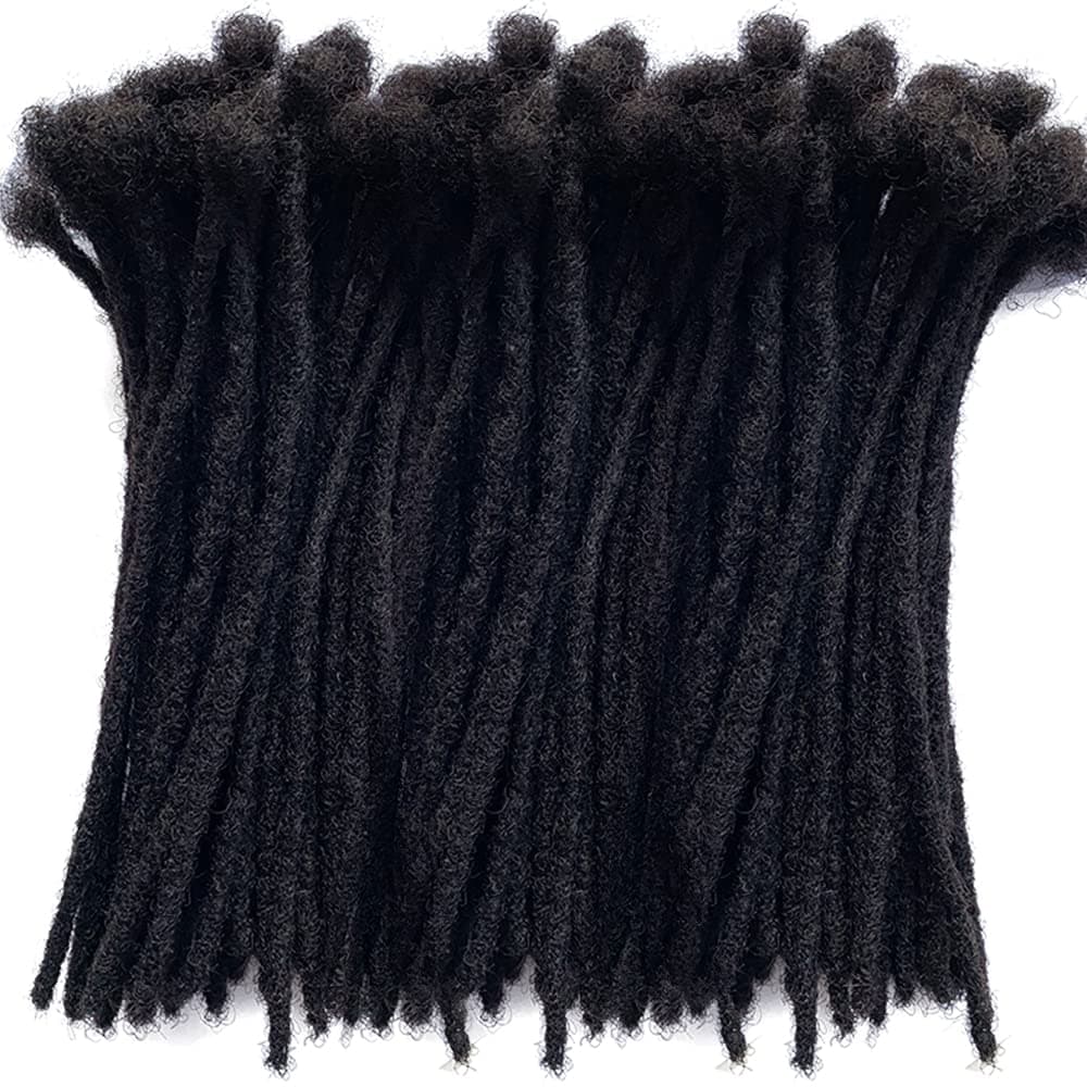 100 Human Hair Dreadlocks Handmade Locs Samll Size 04cm Width Pencil Size 60 per Bundles Natural Black 1B 8inch