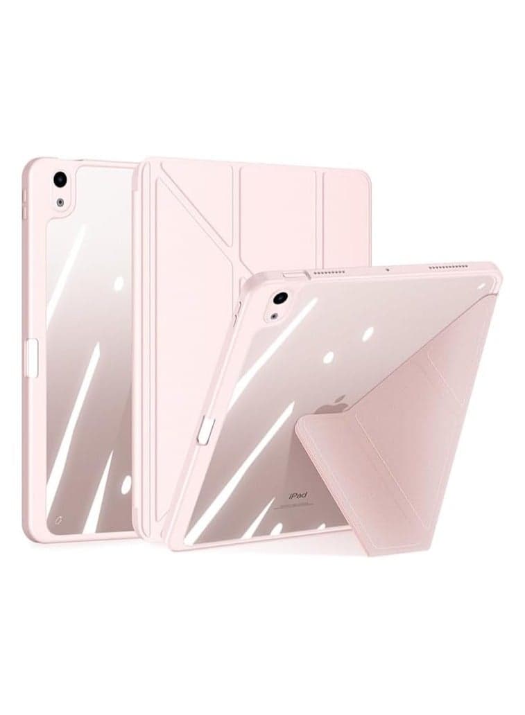 Transparent Back Case for iPad Air 11 inch 6th Generation (2024, M2),Smart Magnetic Flip Stand Soft TPU Back Cover With Pencil Holder u0026 Auto Sleep Wake for iPad Air 11