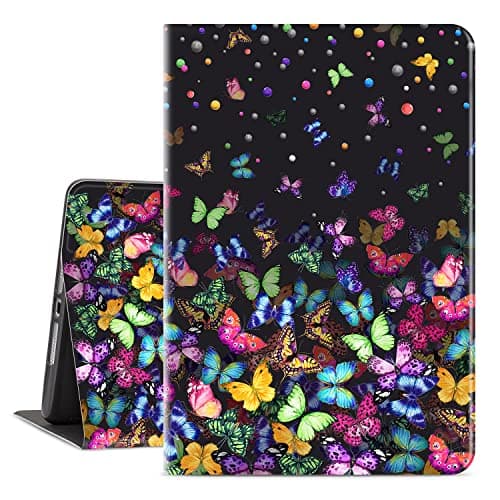 Lalumix for iPad 9Th/8Th/7Th Generation Case, for iPad Case 9th Generation, for iPad 10.2 Cover Auto Wake/Sleep Multi-Angle Viewing, Colourful Butterfly