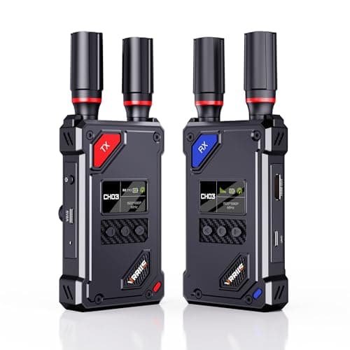 Vrriis Wireless Video Transmitter and Receiver with UVC Out for Live System,Manual Switching of 20 Channels,Wireless Video Transmission System 1500FT Los Range,0.05s Delay,Up to 5 Devices(1TX+1RX)