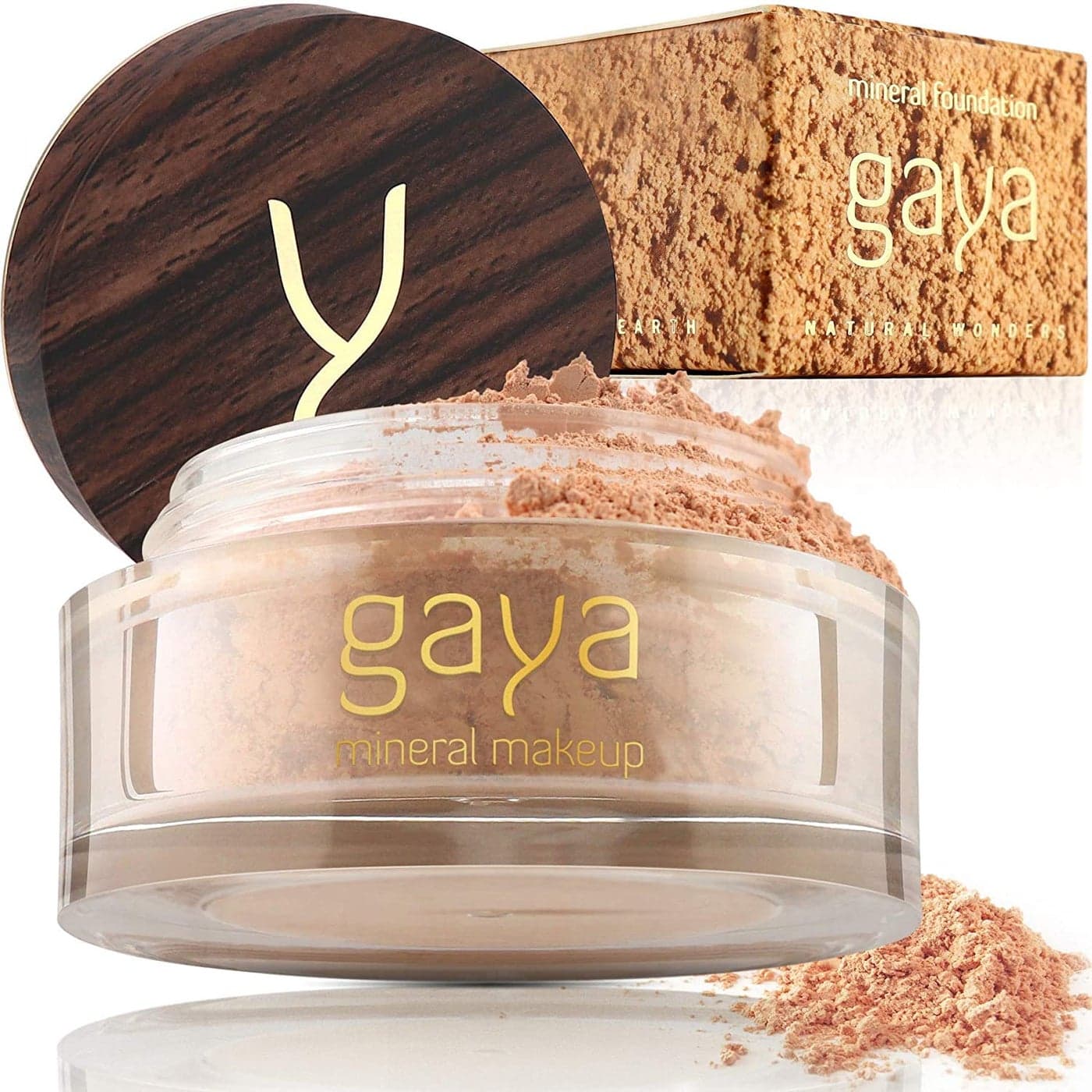 Vegan Mineral Powder Foundation Light to Full Coverage Natural Foundation for NaturalLooking Mica Mineral Foundation Cruelty Free No Chemicals by Gaya Cosmetics MF4