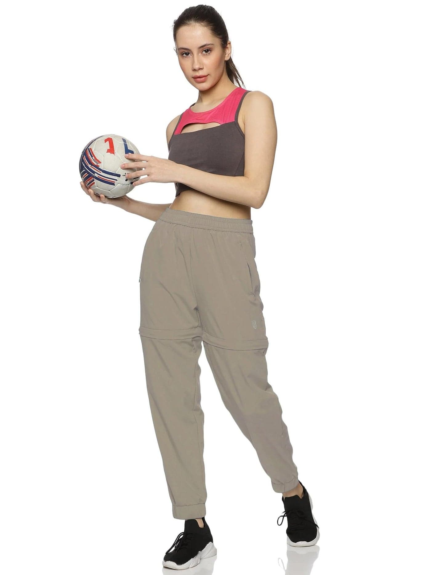 DOMIN8 Women High Rise Regular Track Pants (DOM8-AW-W-WT-04-DB Beige, Small