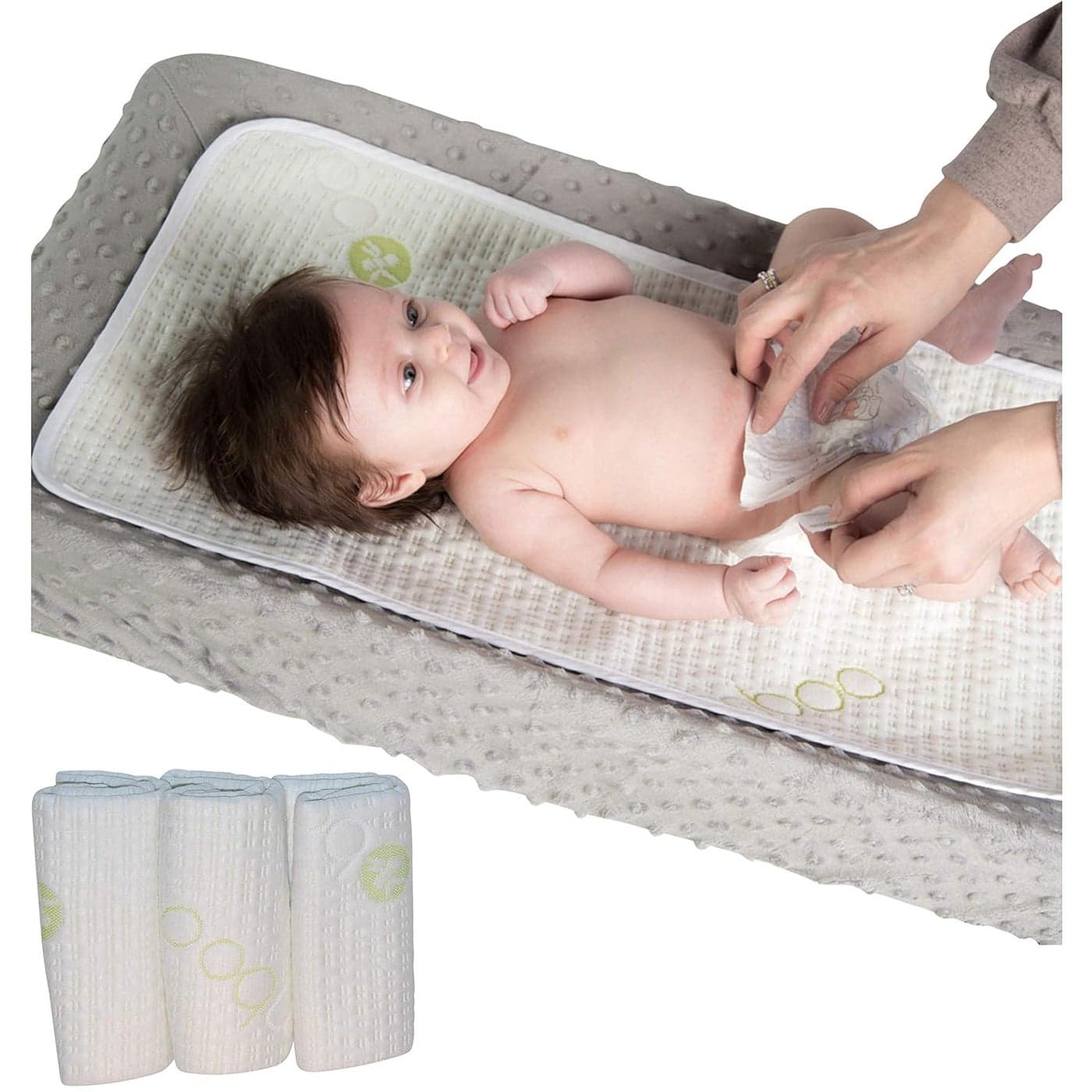 Bamboo Rayon Waterproof Rayon Changing Table Mat 3 Pack Reusable Diaper Changing Liners LeakProof Non Slip Table Top Changing Pad 27 x 14 inches