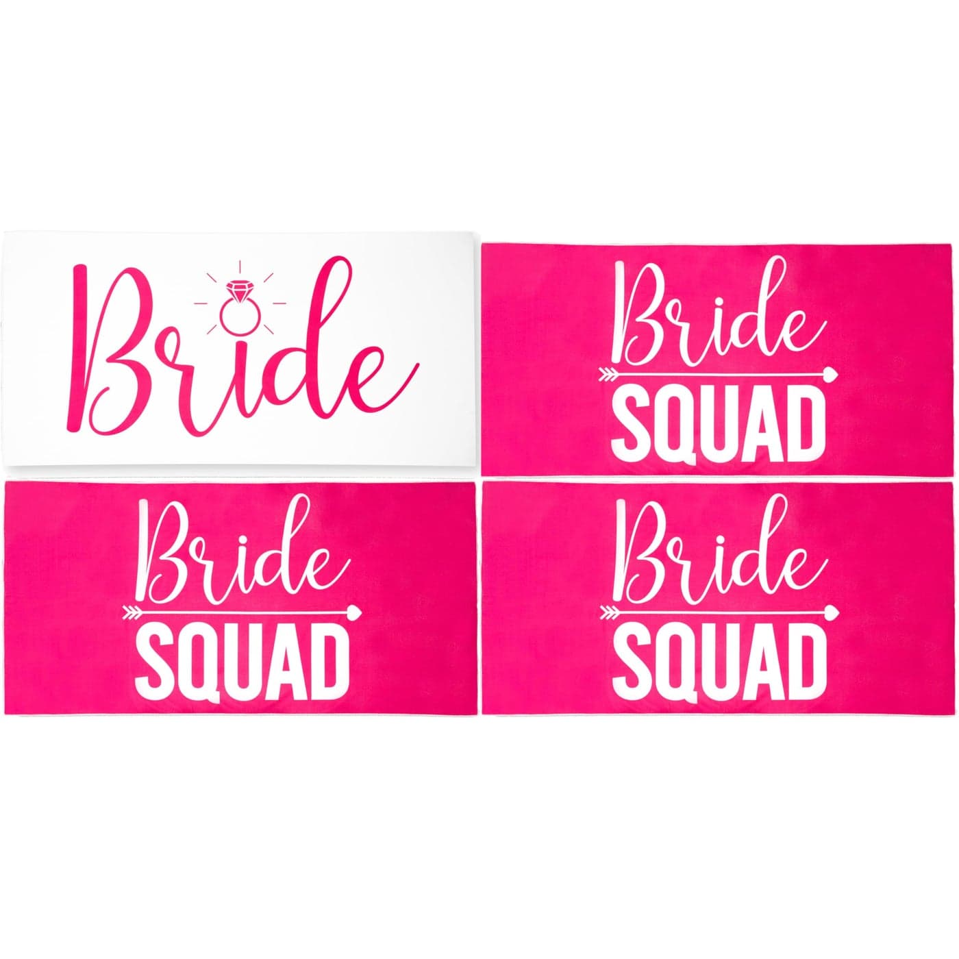 Ethisa 4 Pack Bride Squad Towel for Beach Bachelorette Party Pink Design for Bridesmaids to Match Bride to Be Team Bride Tribe Bachelorette Party Towels 60x30