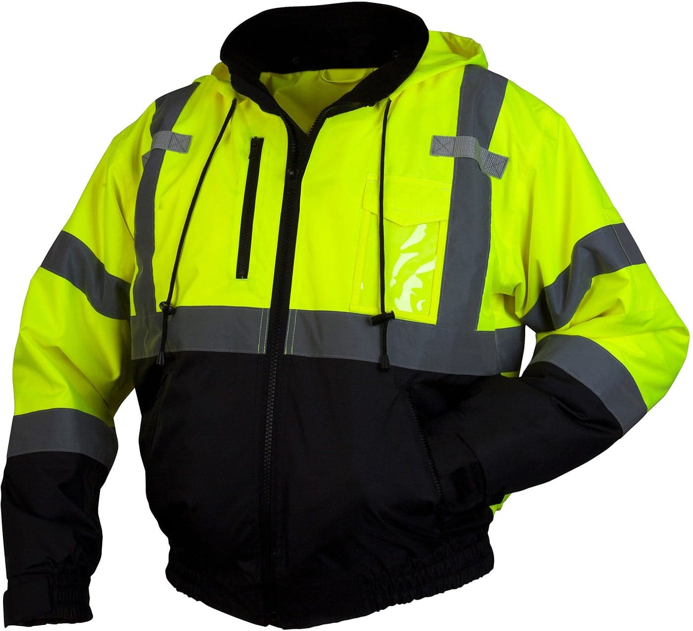 Pyramex RJ31 Series Waterproof Class 3 Fleece Bomber Safety Jacket, Lime, Large