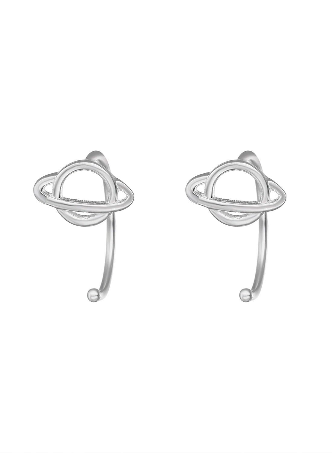 S999 pure silver earrings with cute temperament, ins non removable earrings, foot silver earrings, ear holes, anti blocking and compact earrings