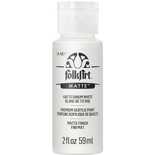 FolkArt Acrylic Paint in Assorted Colors (2 oz), 480, Titanium White