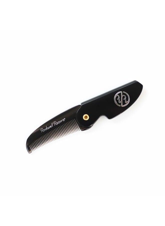 Rockwell Folding Beard & Moustache Comb - Pocket-Size, Durable, Anti-Static Acetate Comb | Supports a Healthy Beard and Moustache