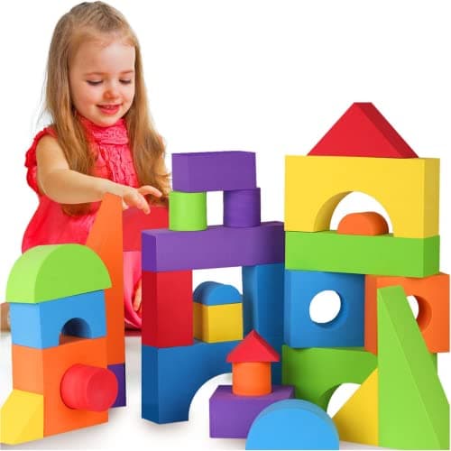 LOLO TOYS Large Building Foam Blocks for Toddlers Giant Jumbo Big Building Blocks 30 Pieces
