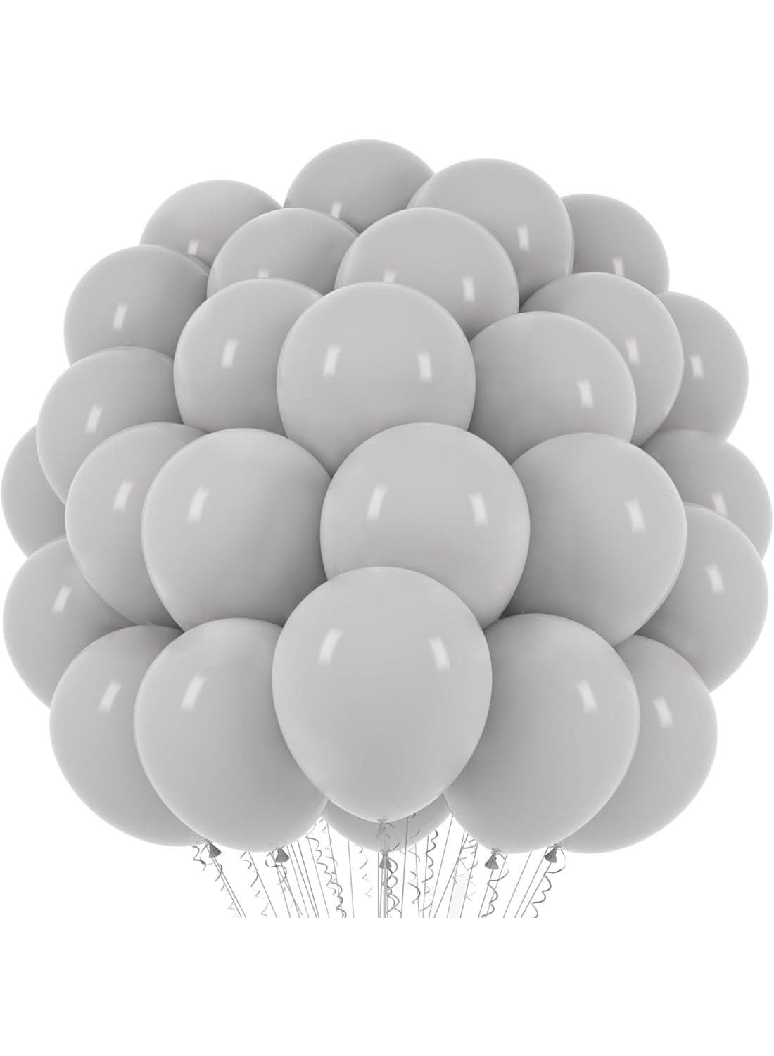 100 Pack 12 Inch Gray Balloons Latex Party Balloons for Birthday Decorations, Festival Events, Weddings, Indoor Outdoor Celebration Supplies