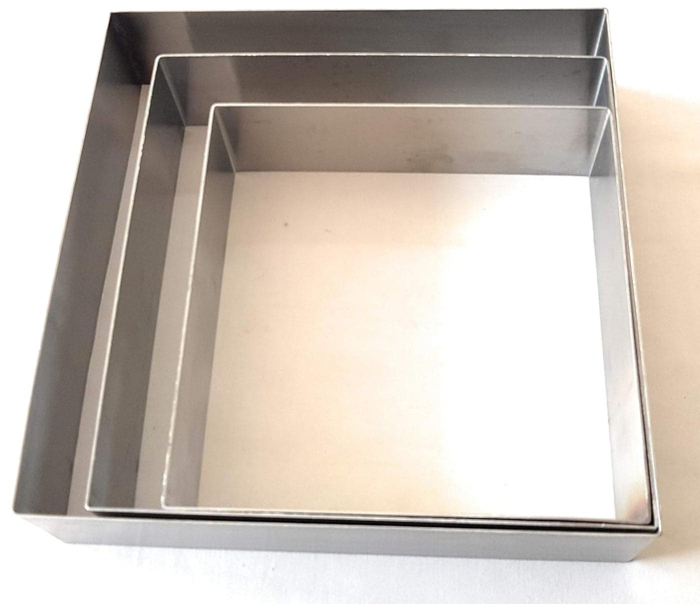 Bakery HUB 3 Steel Square Shape CakeBakery Cutter 6 7 8 inch Set of 3 Cutters