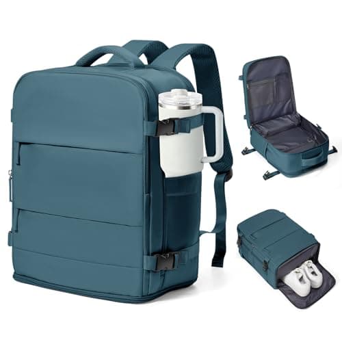 coowoz Travel Backpack Carry On for Women Man Gym Backpack with Laptop Compartment Mochila de Viaje Teacher Personal Item Backpacks Airplane Accessories Must Haves Peacock Blue20L
