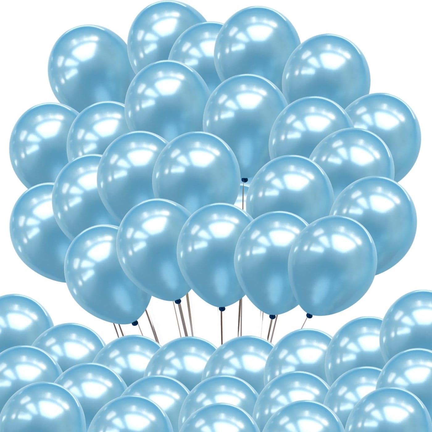 Neo LOONS® 100 pcs 5" Pearl Light Blue Premium Latex Balloons - Great for Kids, Adult Birthdays, Weddings, Receptions, Baby Showers, Water Fights, or Any Celebration