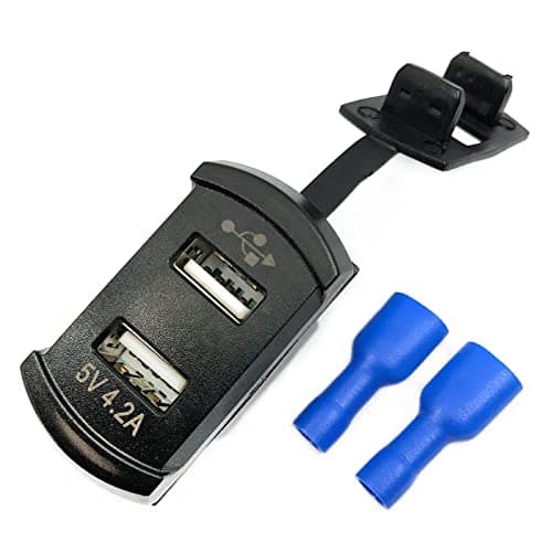 FainWan 4.2A Rocker Dual USB Car Charger Adapter Socket Waterproof Blue Led Digital Voltmeter for Rocker Marine Switch Panel on Boat RV Vehicle