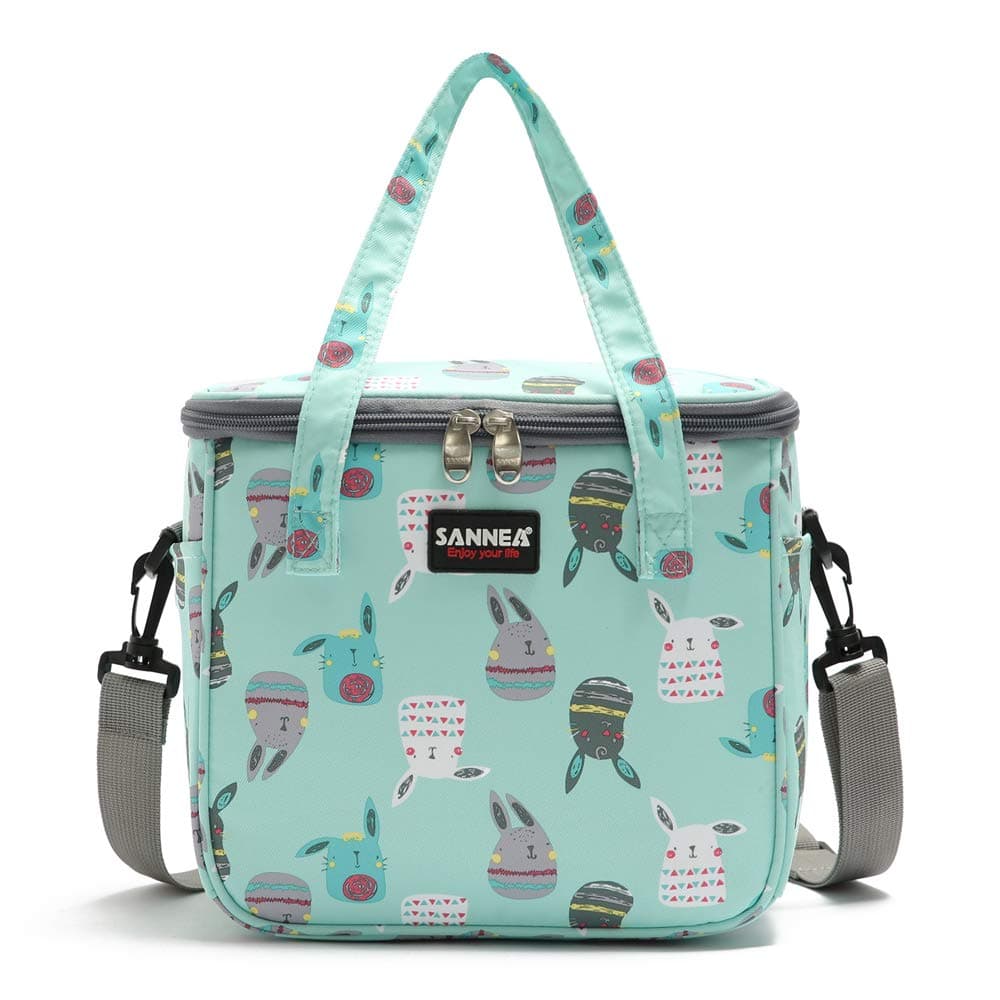 Aschar Reusable Insulated Thermal Lunch Bag Cute Lunch Box for Adult Women Work Office Outdoor Travel Picnic Beach BBQ party Green