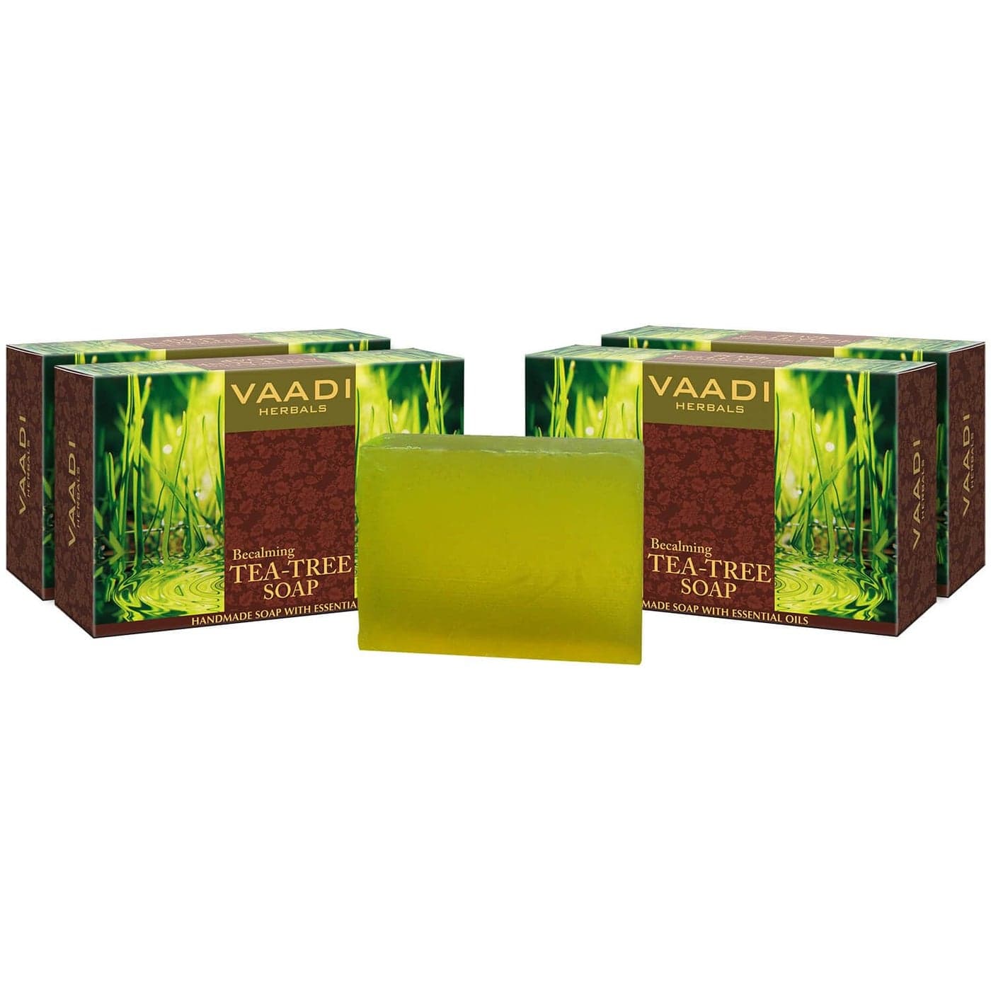 Tea Tree Oil Bath Bar Soap Handmade Herbal Soap ALL Natural Each 53 Ounces Pack of 4